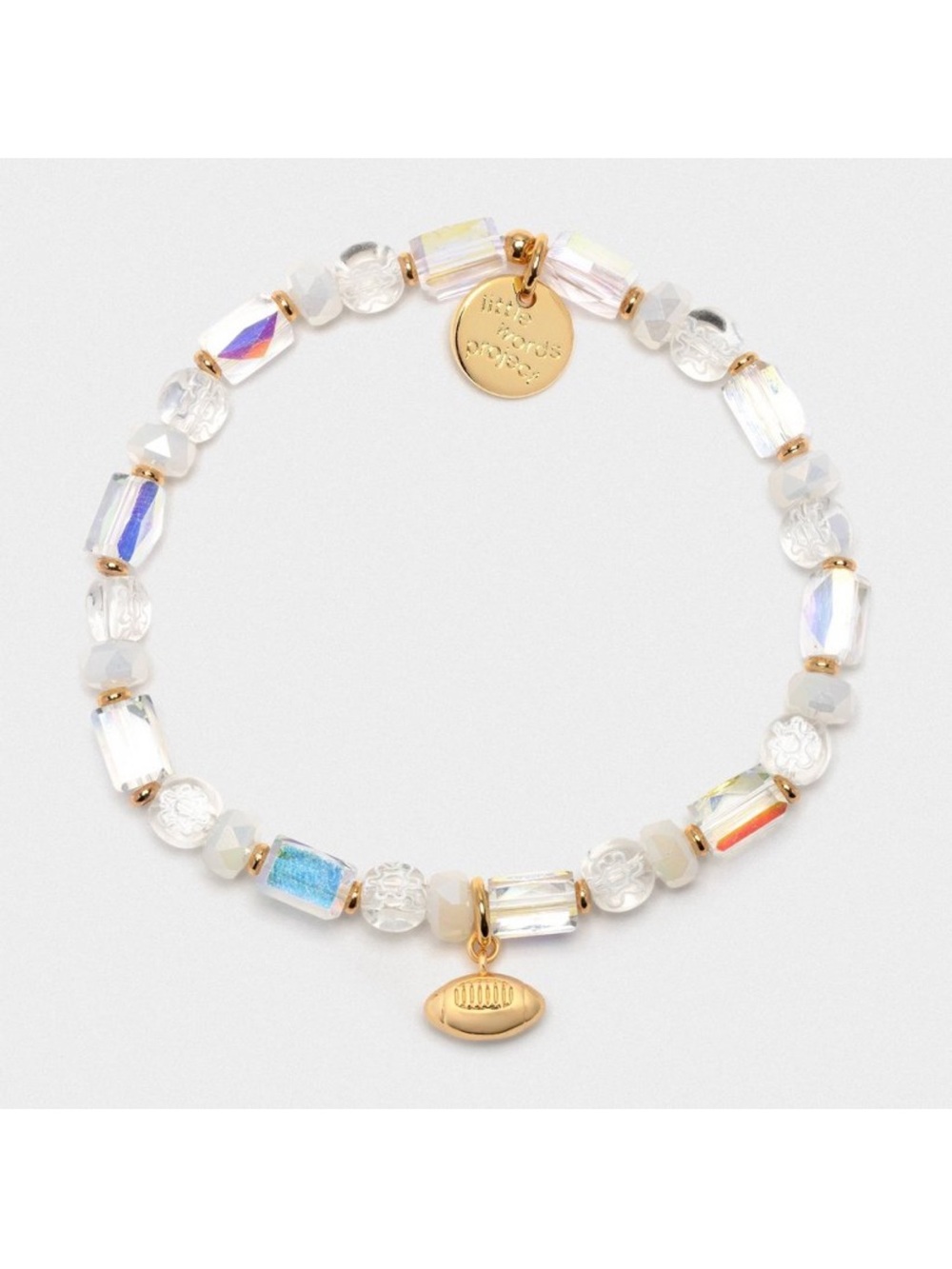 Little Words Project Football
Charm Bracelet
 Iridescent Beaded Bracelet - NWT